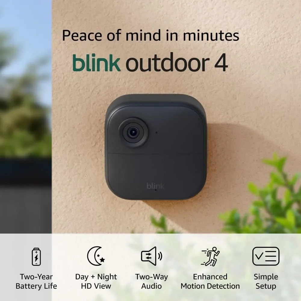 2-Blink Outdoor 4 Security Cameras + Sync Module, Amazon Refurbished